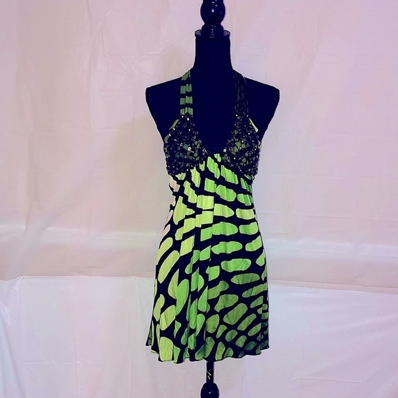 SKY Halter Top Dress 100% Silk Size Medium - Picture 1 of 10